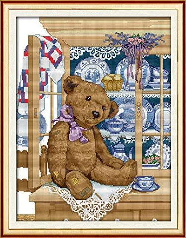 Stamped Cross Stitch Kits - Teddy Bear 20.5×25.6"
