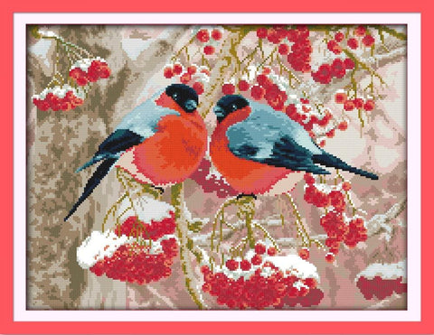 Stamped Cross Stitch Kits - Bullfinch 23.2×18.1"