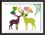 Stamped Cross Stitch Kits - Deer (Abstract) 20.5×15.7"