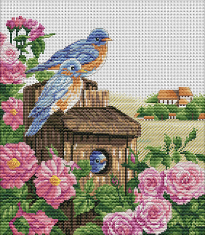 Stamped Cross Stitch Kits - Birds (Warm Harbor)