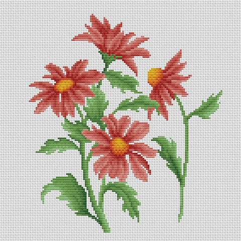 PDF Pattern - Red Chrysanthemum