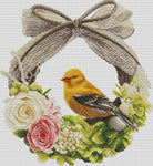 Stamped Cross Stitch Kits - Bird Wreath 11.4×12.2" (14ct)