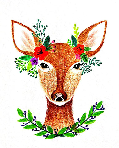 Stamped Cross Stitch Kits - Deer 12.2×9.8" (14ct)